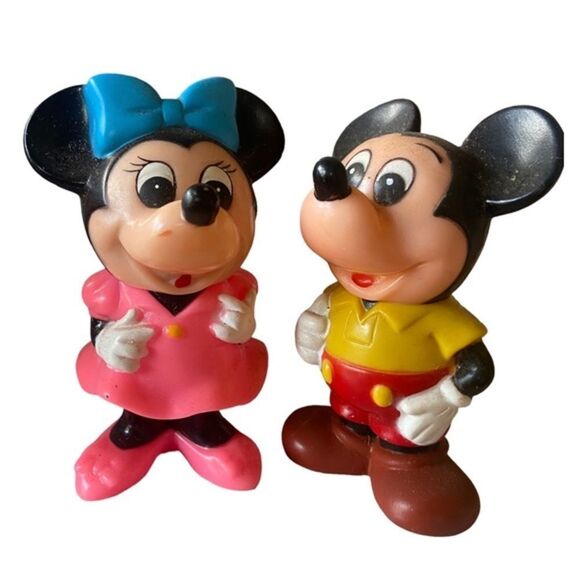 Vintage Other - Vintage 60s Mickey and Minnie Plastic Piggy Bank - Japan - 4” tall each.